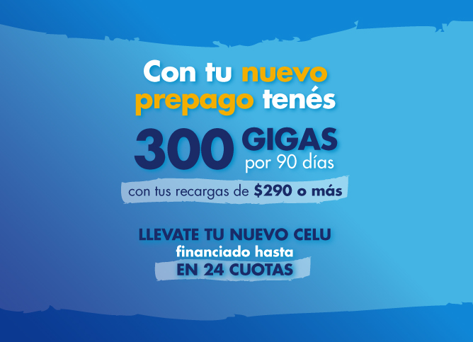 300 GIGAS de regalo con tu nuevo servicio prepago