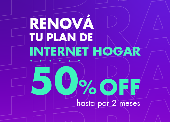 50% en cargo fijo mensual para renovaciones